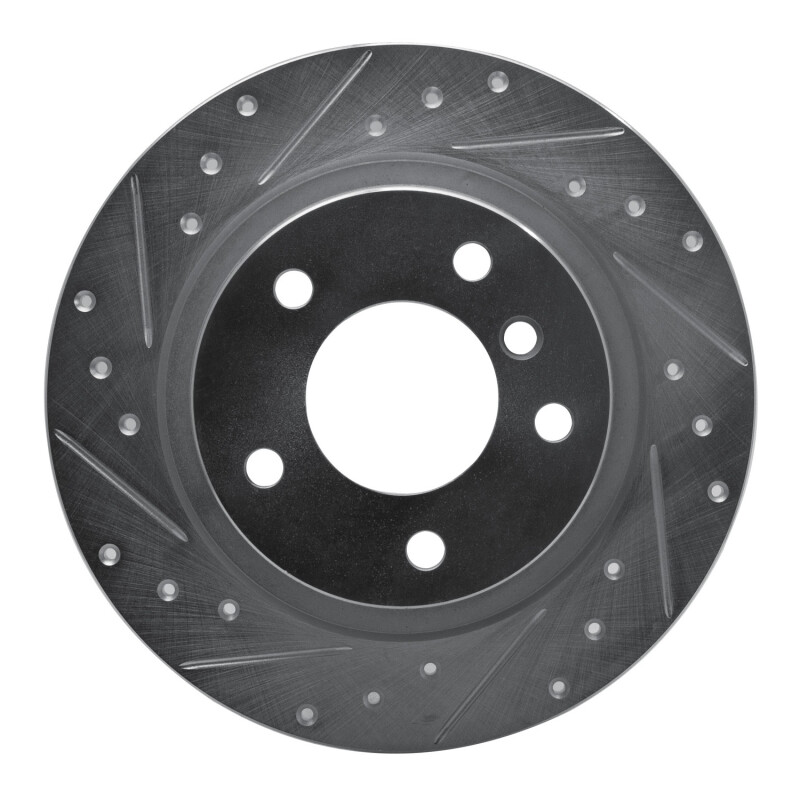 BMW 120i Brake Rotor (1) - Rear Left - R1 Concepts - Drilled & Slotted - Silver - `05-`12